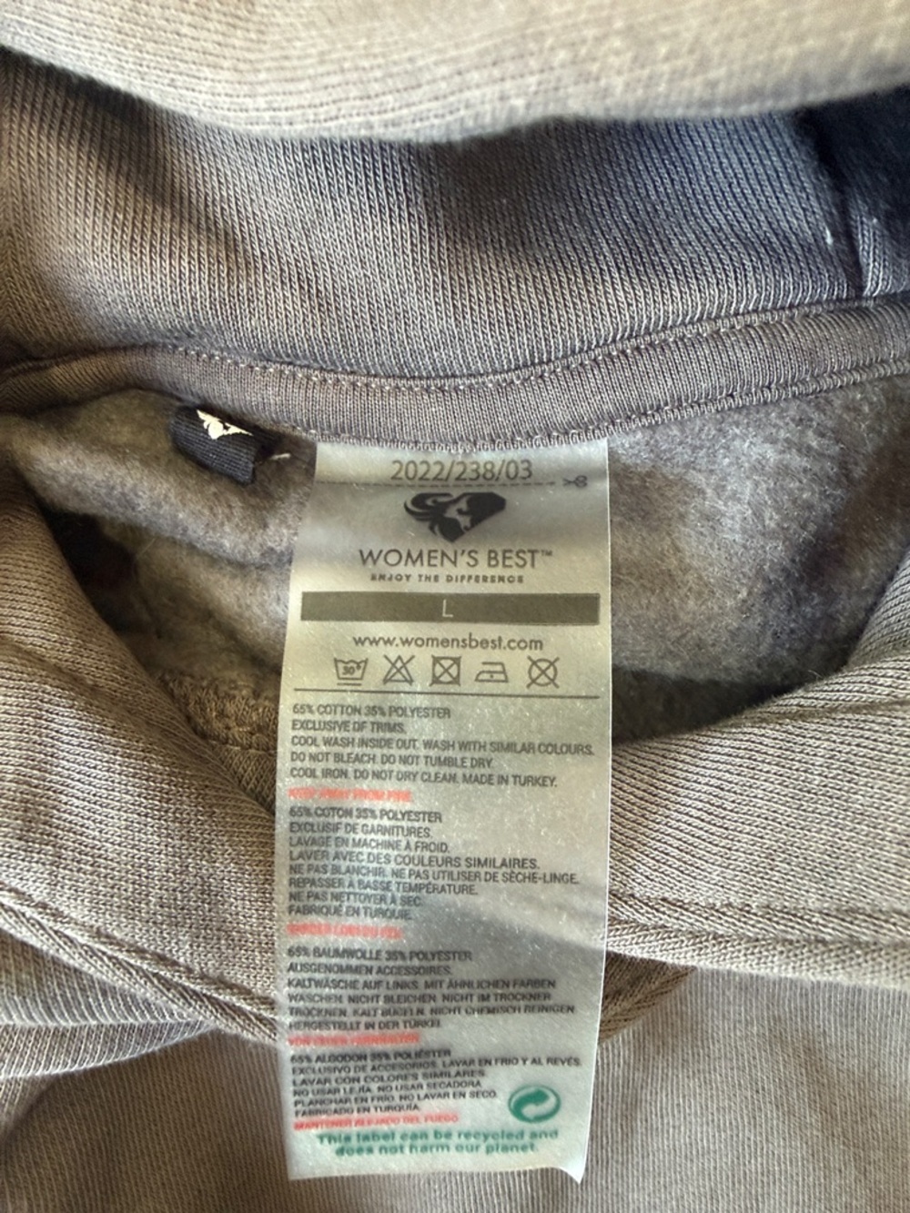 WOMEN’S BEST Charcoal Gray Cropped Hoodie with Small Chest Logo. Size L - Picture 3 of 6